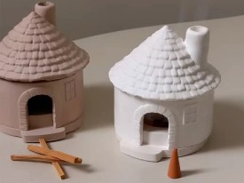 Molde silicona hornito sahumador chimenea 
